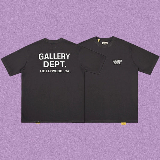 Gallery Dept. Hollywood Logo Short Sleeve T-Shirt - Black/White