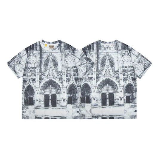 Gallery Dept. Gothic Architecture Graphic Short Sleeve T-Shirt - Black/White