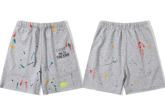 Gallery Dept. Paint Splatter French Terry Shorts - Light Grey