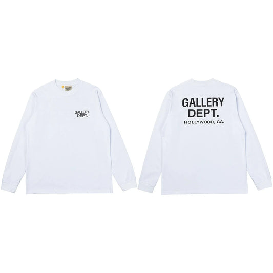 Gallery Dept. Hollywood Logo Long Sleeve T-Shirt - White