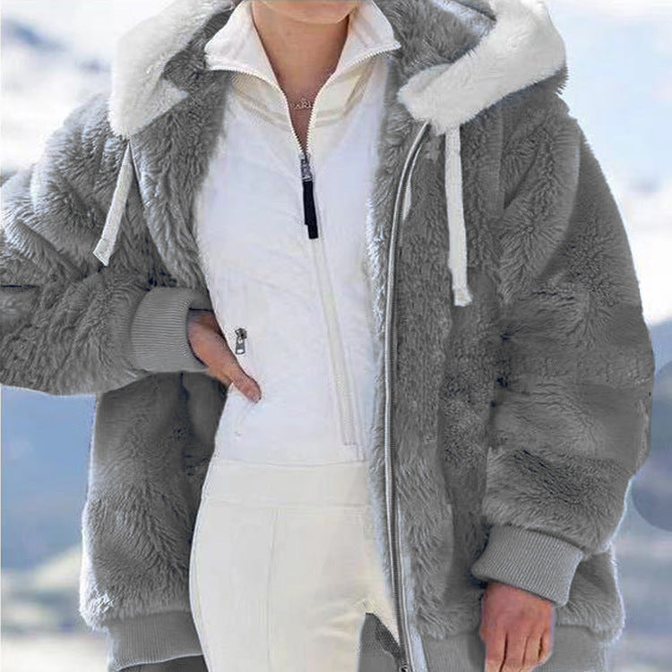🎁Christmas Hot Sale 50% OFF🎄Hooded Fleece Jacket with Shearling Lining❄️