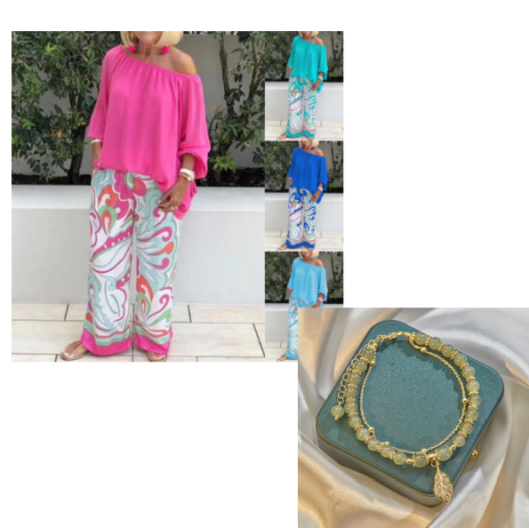 Women's Trousers and Off Shoulder Top 2-Piece