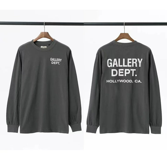 Gallery Dept. Hollywood Logo Long Sleeve T-Shirt - Charcoal Grey
