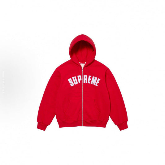 Supreme Arc Thermal Lined Zip Up Hooded Sweatshirt - Red