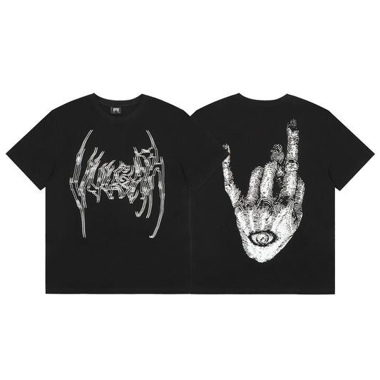 REVENGE Graphic Hand Print T-Shirt