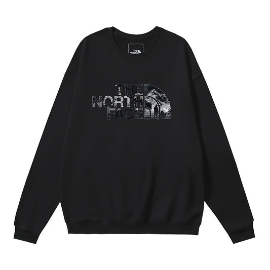 The North Face Mountain Texture Half Dome Logo Crewneck Sweatshirt – Black