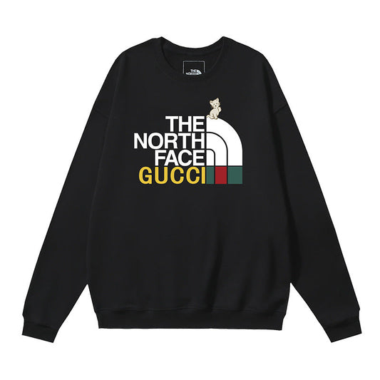 The North Face x Gucci Signature Logo Crewneck Sweatshirt – Black