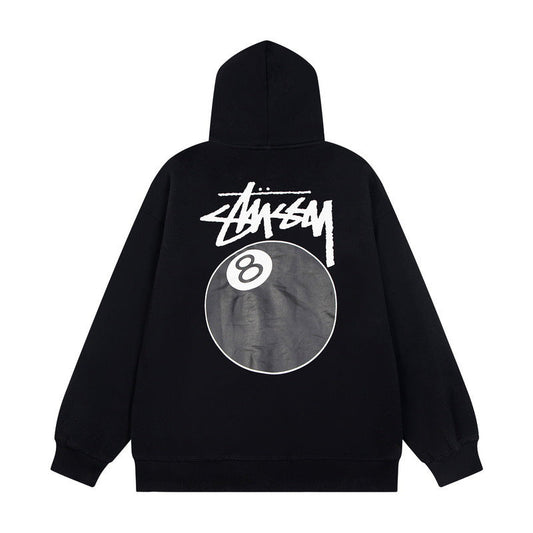STUSSY 8 Ball Graphic Pullover Hoodie – Black