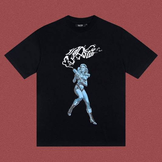 TRAPSTAR Anime Graphic T-Shirt Black Streetwear Tee