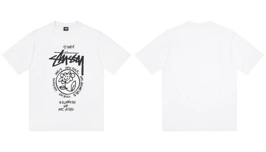STUSSY 40 Years Flower Graphic T-Shirt