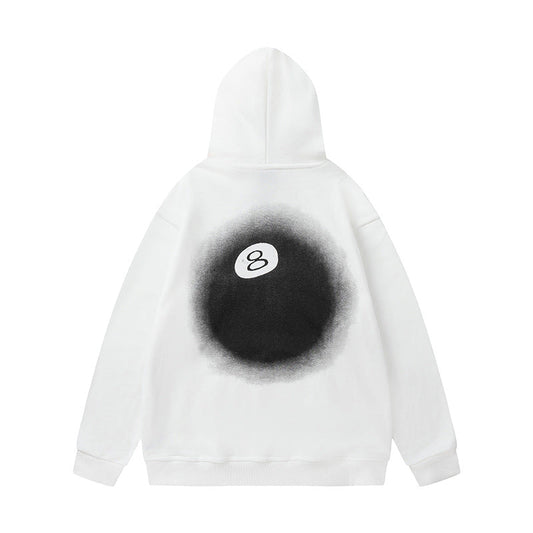 STUSSY 8 Ball Graphic Hoodie White
