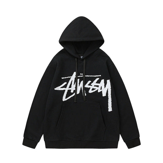 STUSSY Big Logo Pullover Hoodie Black