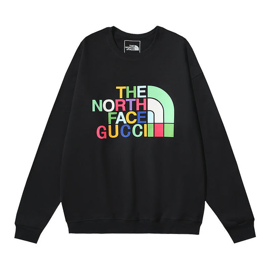 The North Face x Gucci Multicolor Logo Crewneck Sweatshirt – Black