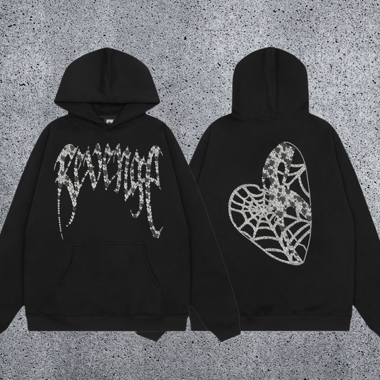 REVENGE Heart Graphic Fleece Hoodie