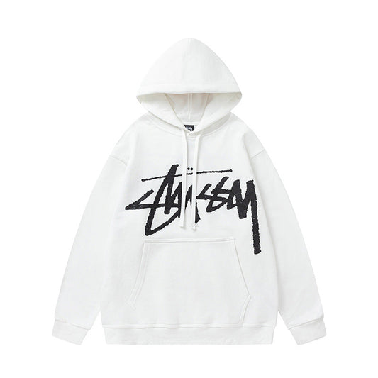 STUSSY Big Logo Pullover Hoodie White