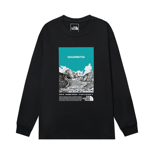 The North Face Sagarmatha Mountain Graphic Long Sleeve T-Shirt – Black