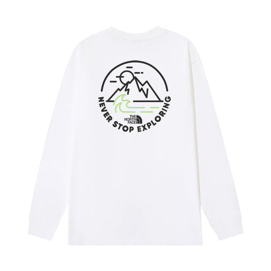 The North Face Never Stop Exploring Mountain Graphic Long Sleeve T-Shirt – White