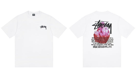 STUSSY Crystal Graphic White T-Shirt