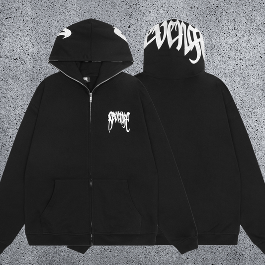 REVENGE Graffiti Zip-Up Hoodie – Blue