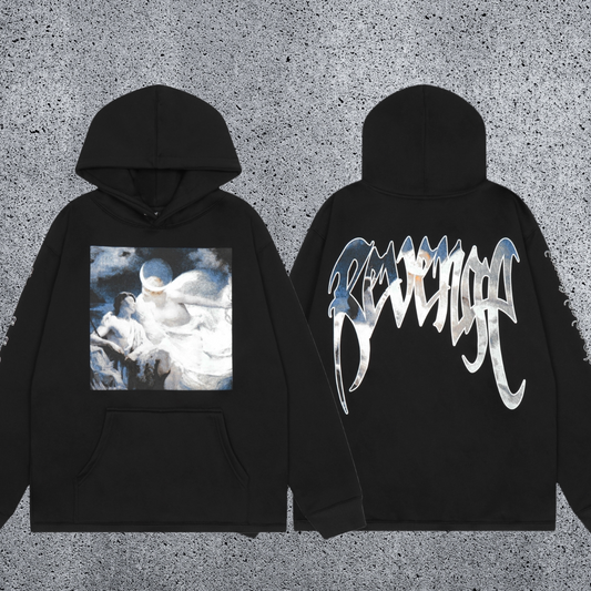 REVENGE Moon Graphic Black Hoodie