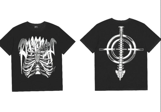 REVENGE Skeleton Graphic Oversized T-Shirt Streetwear Tee