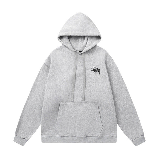 STUSSY Basic Logo Grey Pullover Hoodie