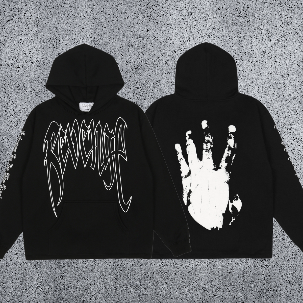 REVENGE Hand Graphic Pullover Hoodie