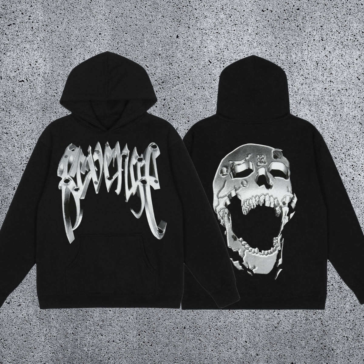 REVENGE Skull Graphic Hoodie