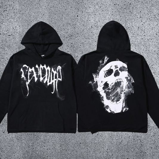REVENGE Skull Graphic Pullover Hoodie
