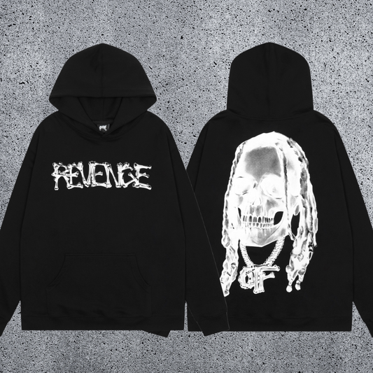 REVENGE Skull Graphic Pullover Hoodie
