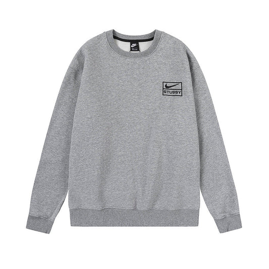 STUSSY Nike Logo Grey Crewneck Sweatshirt