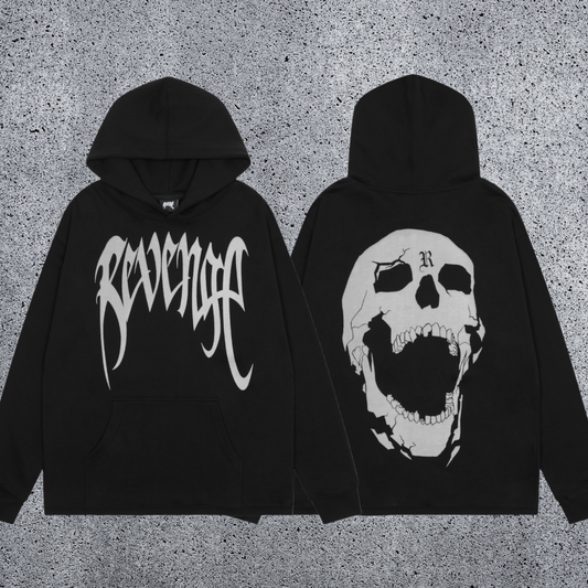 REVENGE Skull Back Graphic Pullover Hoodie