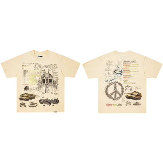GodSpeed Military Blueprint Graphic T-Shirt