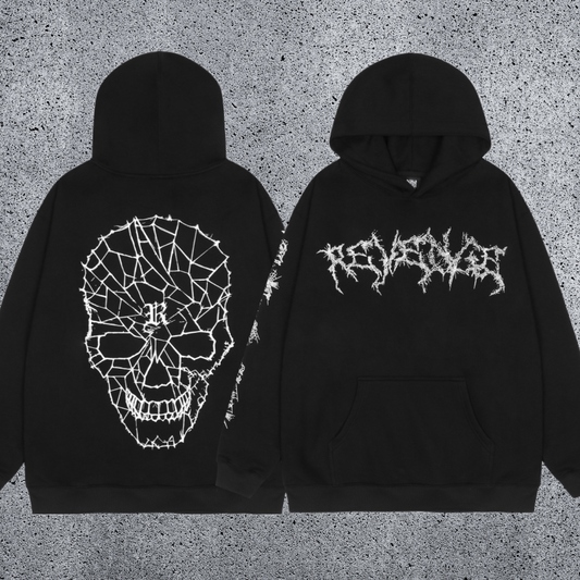 REVENGE Cracked Skull Graphic Hoodie