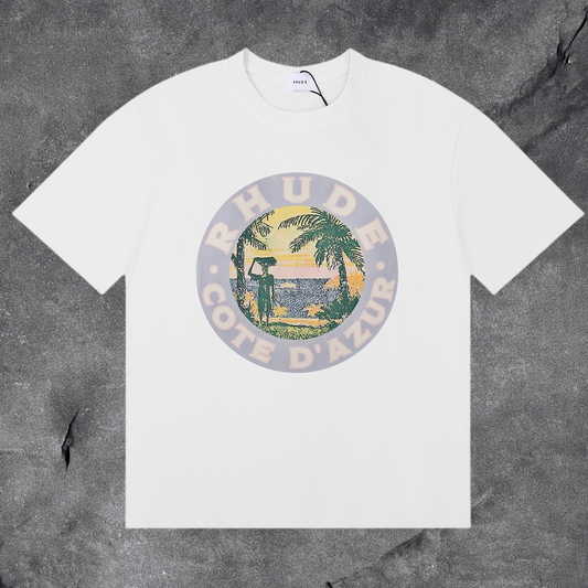 RHUDE Côte D’Azur Graphic T-Shirt White