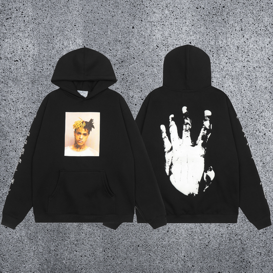 REVENGE Portrait & Hand Graphic Pullover Hoodie