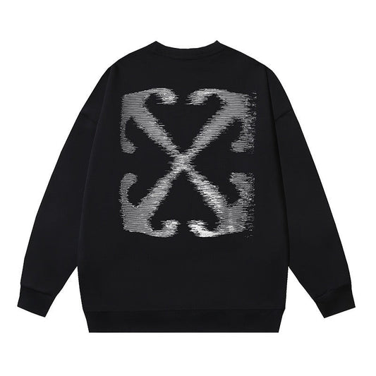 Off-White Distressed Arrow Graphic Sweatshirt Black