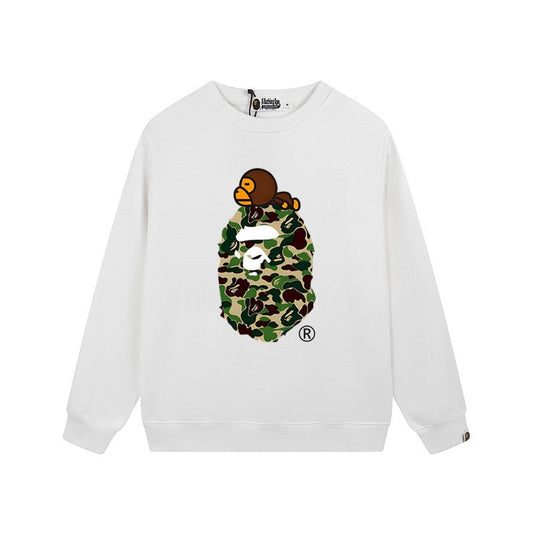 A BATHING APE Camo Ape Head Crewneck Sweatshirt