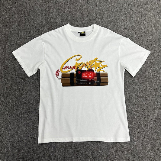 Graphic Print White T-Shirt Unisex Streetwear Casual Short Sleeve Tee