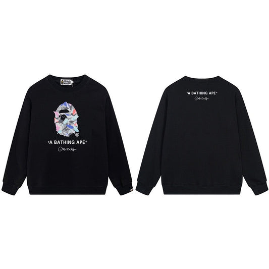 BAPE Abstract Ape Head Graphic Crewneck Sweatshirt Black