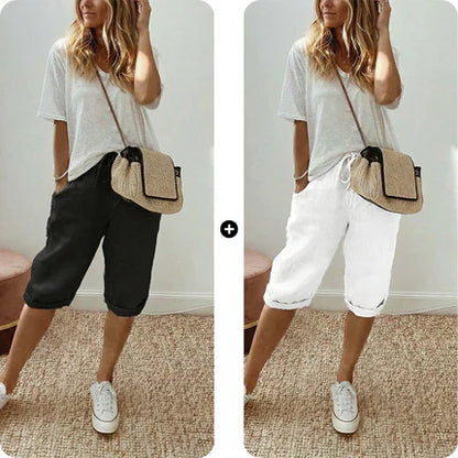 ⏳Time-Limited Special⏰Women's Casual Cotton Linen Capris