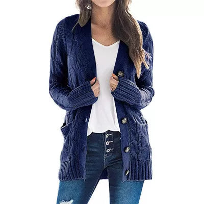 Women's Autumn Midi-Length Knit Sweater