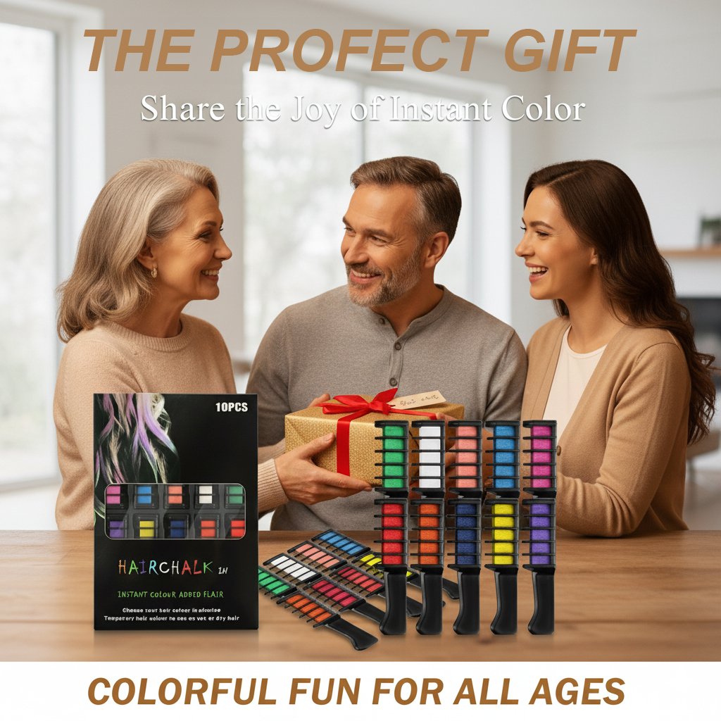 ⏳Black Friday Sale!🚨 Lowest Price Ever, Don't Miss Out! 🌈Festive Fun Hair Chalk Combs