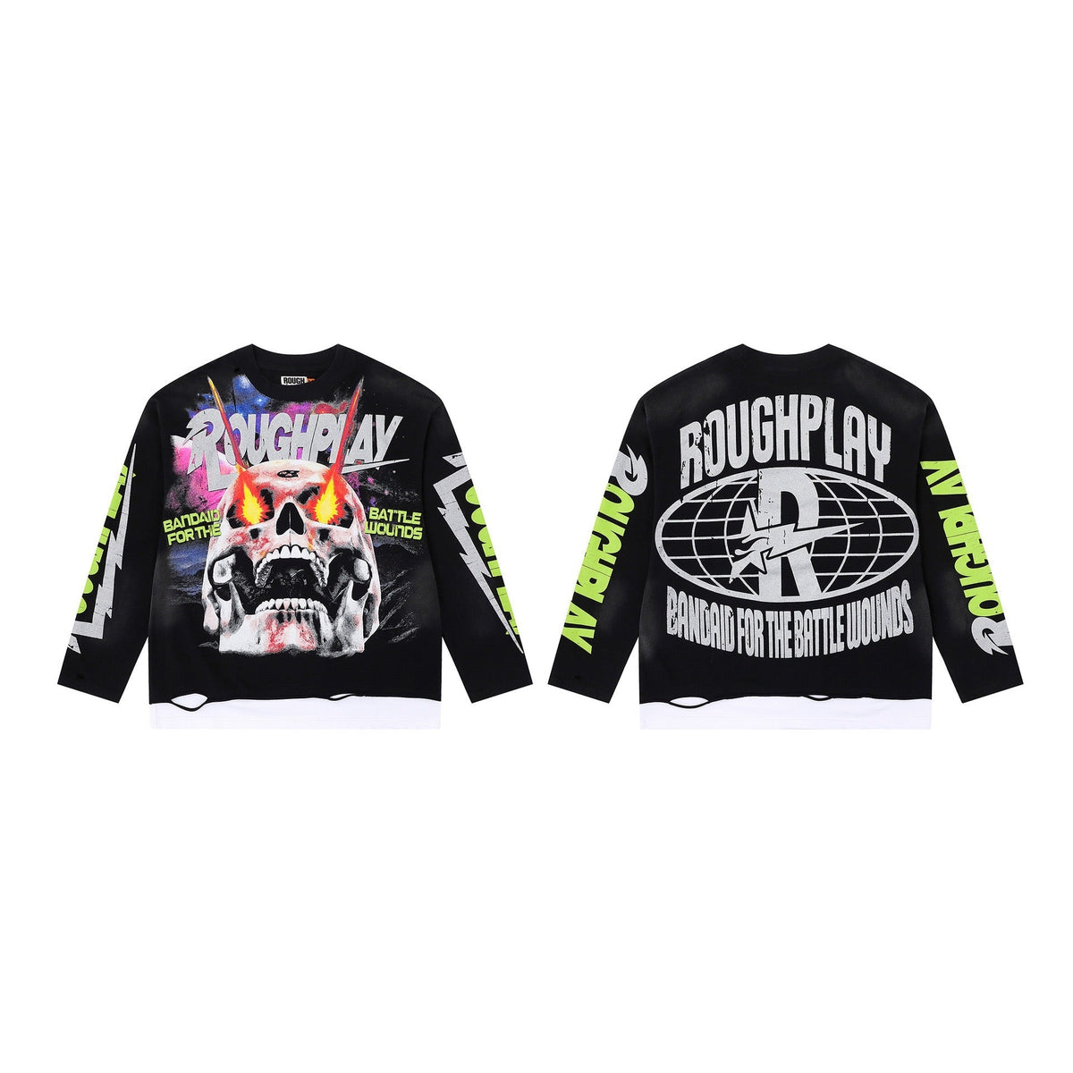 Men's Vintage Skull Graphic Oversized Long Sleeve T-Shirt – Streetwear Cotton Tee