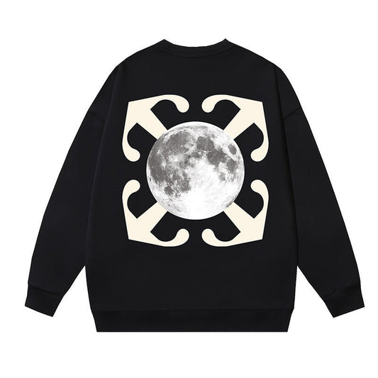 OFF WHITE Moon Arrow Logo Crewneck Sweatshirt Black