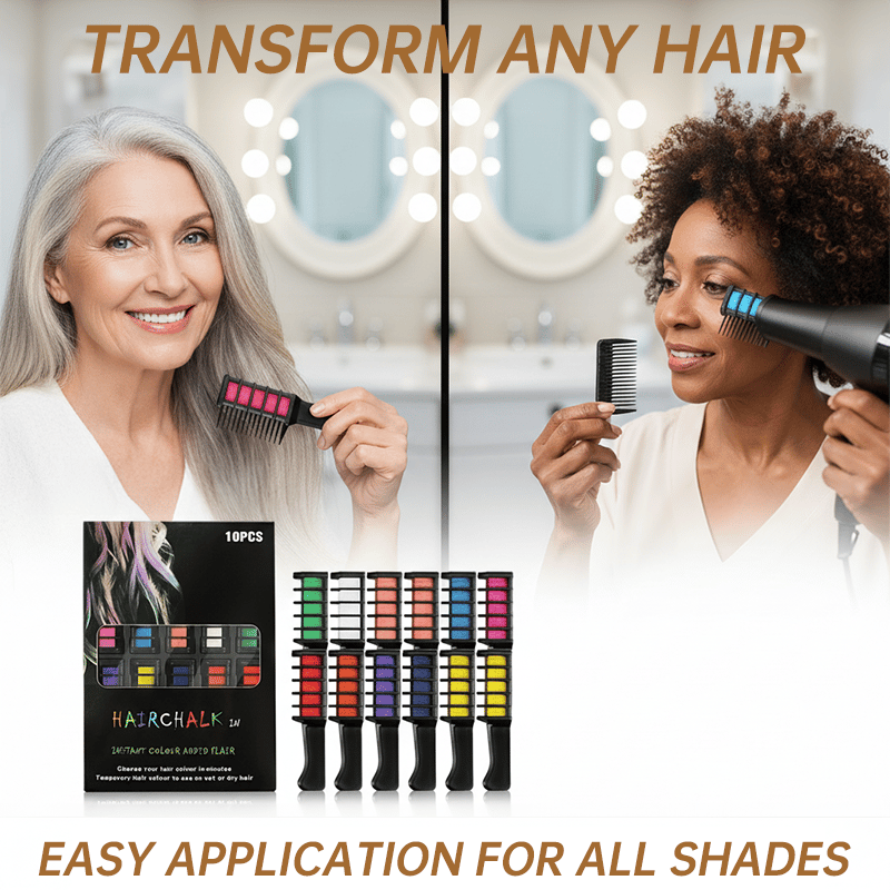 ⏳Black Friday Sale!🚨 Lowest Price Ever, Don't Miss Out! 🌈Festive Fun Hair Chalk Combs