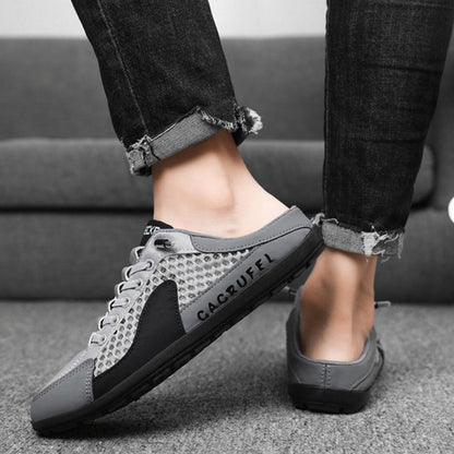 Men’s Breathable Mesh Slip-On Half Slippers