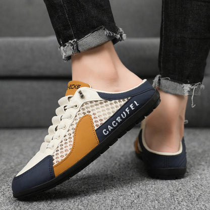 Men’s Breathable Mesh Slip-On Half Slippers