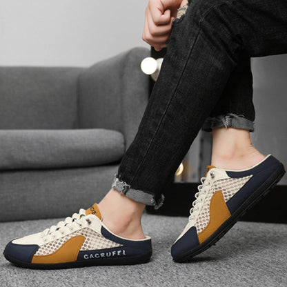 Men’s Breathable Mesh Slip-On Half Slippers