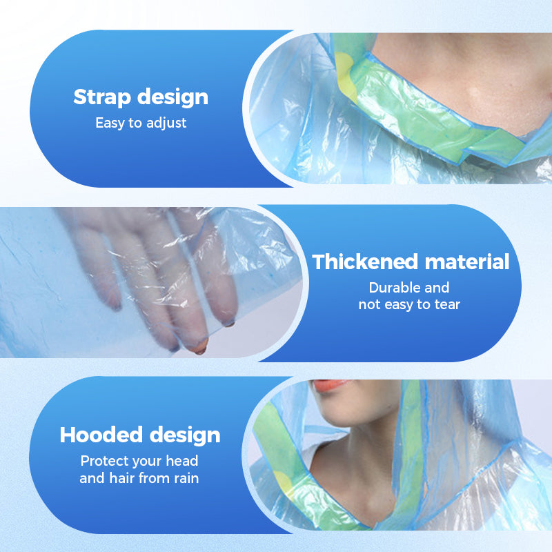 Disposable Rain Ponchos for Kids & Adults